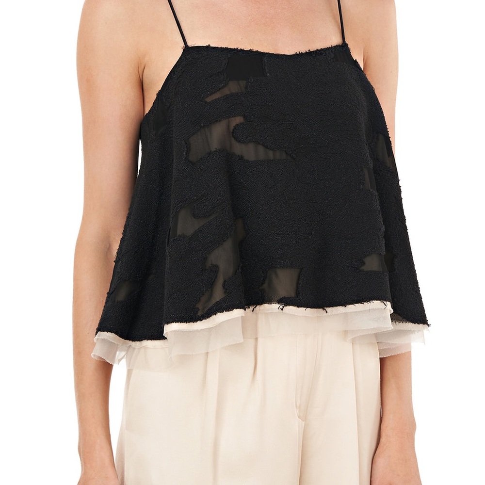 AMUR Black Textured Top